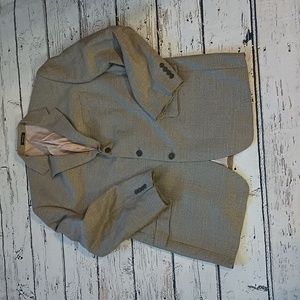 Calvin Klein Men's Tan Brown Wool Silk Blend 3 Button Blazer 44L